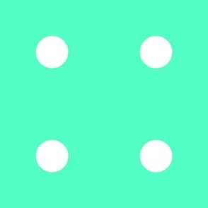 SFGD1BR -  Widely Spaced White Polka Dots on Seafoam Green - Minimalist 