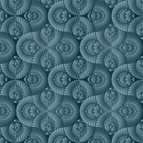 S -Quilted Art Deco Cosmic Eye Vintage Glamour - Boudoir Blue