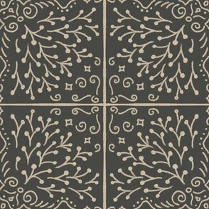 Tiled Boho Moroccan Woodland moody sienna brown