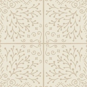 Tiled Boho Moroccan neutral warm beige Woodland 