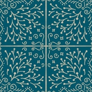 Tiled Boho Moroccan turquoise Woodland 