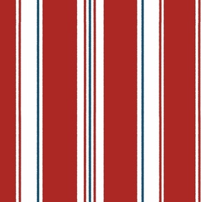 4th of July Traditional Red White and Blue Cottage Stripes 