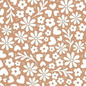 Bigger Scale Dainty Whimsy Garden Floral on Earthy Sand