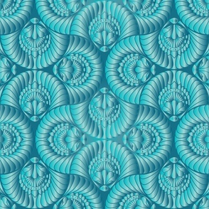 S- Quilted Art Deco Cosmic Eye Vintage Glamour -  Turquoise Shimmer Boudoir