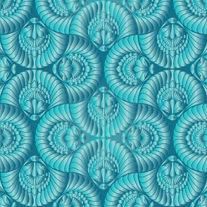 M - Quilted Art Deco Cosmic Eye Vintage Glamour - Turquoise Shimmer Boudoir
