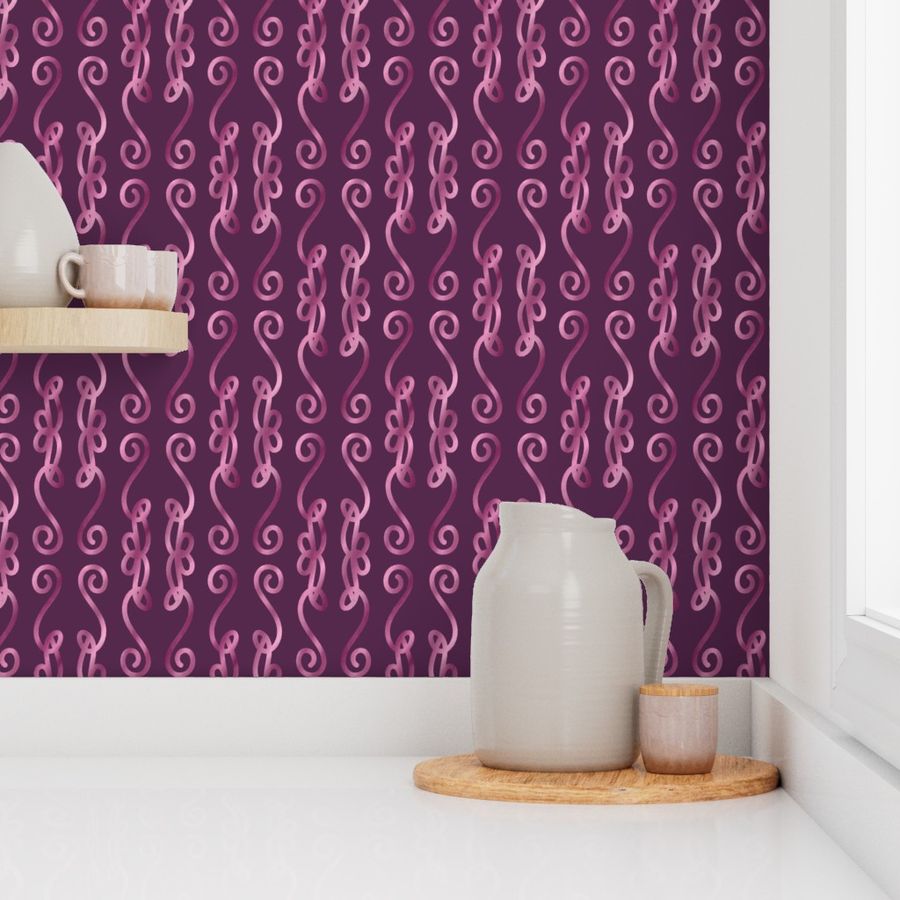 Pink Vertical Decorative Edge on Berry Large Scale