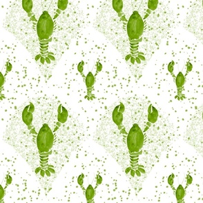 Deep Blue Ocean  monochrome - Lobster Large Scale GREEN