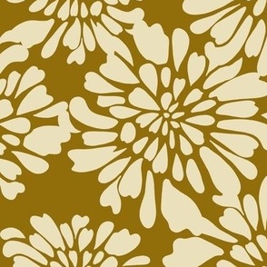 Minimalist Floral Garden- Golden Brown