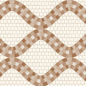 Sine Wave Mosaic Path Earth Brown