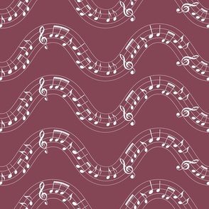 Musical Notes Waves 2 on maroon