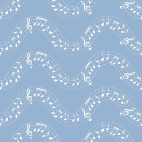 Musical Notes Waves 3 on powder blue