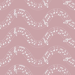 Musical Notes Waves 4 on powder pink