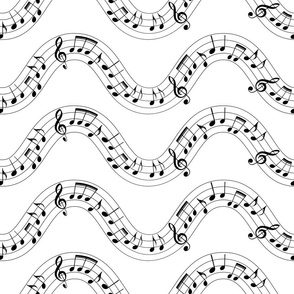 Musical Notes Waves 7 on white
