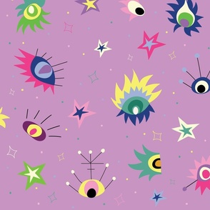 Space Eyes // Shooting Star (Lite Purple) Background