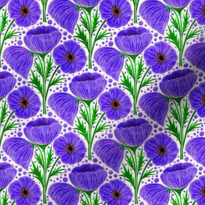 Poppies Purple MEDIUM