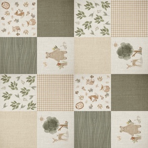 Woodland Meadows Patchwork Linen Rotated