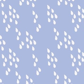 Medium / Teardrops Raindrops Flowing in White and Blue