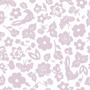Floral Doodles - Lavendar Pink, Medium Scale 