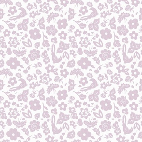 Floral Doodles - Lavender Pink, Small Scale 