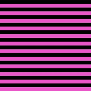 Punk Rock Emo Black and Pink Horizontal Stripes