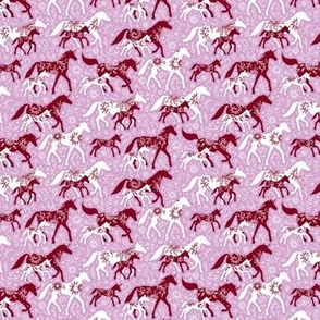 Unicorn Floral in Burgundy and Orchid Extra Small