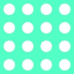 SFGD1BR - Closely Spaced White Polka Dots on Seafoam Green - 2 inch basic repeat
