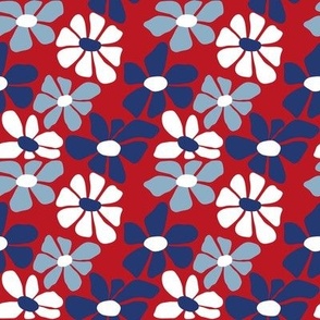 Smaller Patriotic Red White and Blue Matisse Daisy Flowers