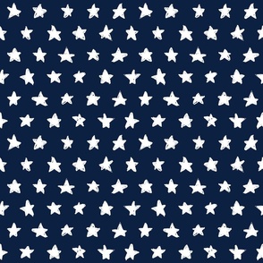 Bigger Patriotic White Stars on Navy