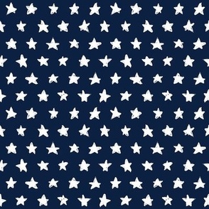 Smaller Patriotic White Stars on Navy