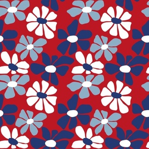 Bigger Patriotic Red White and Blue Matisse Daisy Flowers