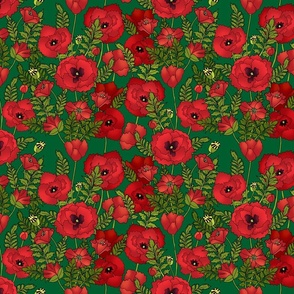 Red Poppy Field (Green)