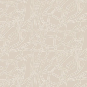 Two Tone Tan Hand Drawn Abstract Lines - 12" Wide Repeat
