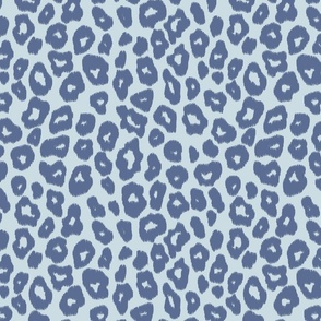 Modern Leopard Print In Blue Nova And Polar Sky