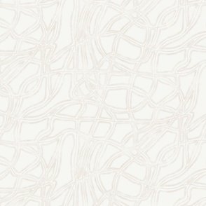 White and Tan Hand Drawn Abstract Lines - 12" Wide Repeat