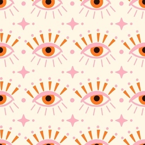 Evil Eye Twinkle - Pink and Orange LG