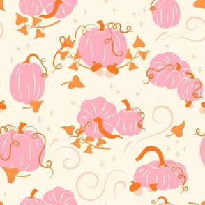 Magical Pumpkin Patch - Cream and Pink LG