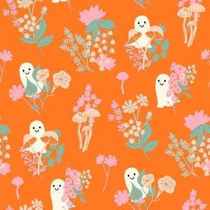 Ghosts in the Garden - Orange and Pink LG