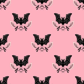 Whimsy Bats - Pink and Black LG