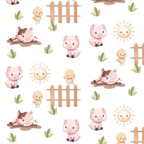 Farm Animals Pigs Baby Nursery Kids 