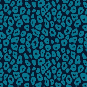 Modern Leopard Print In Teal And Midnight Blue