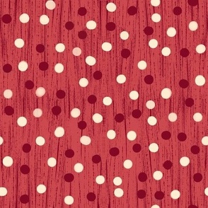 Confetti in White and Red on textured red background