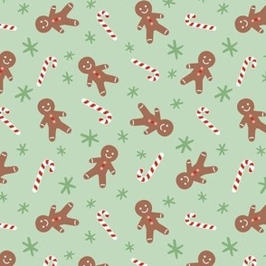 NEW 6x6  Gingerbread man, candy canes Christmas 