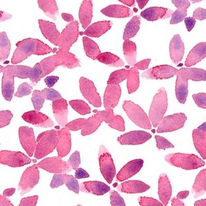 Magenta Watercolor Flowers LARGE