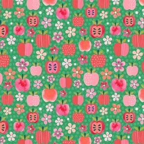 Pink Lady Apple Blossoms -Green