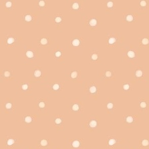 White Polka Dots On Tan Cream Beige 4x4 Nursery Polka Holiday Earth Tone Neutral Rustic 