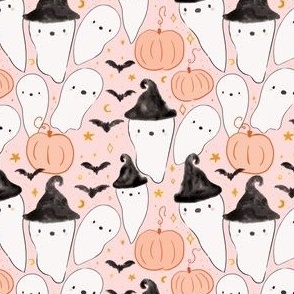 Halloween Cute Witch Ghosts 4x4 Kids Fall Halloween Bats Pumpkins Ghouls