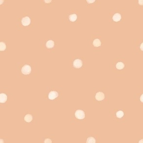 White Polka Dots On Tan Cream Beige 8x8 Nursery Polka Holiday Earth Tone Neutral Rustic