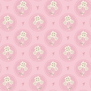 Audrey's Lucky Clovers | Cream  on Pink | 12