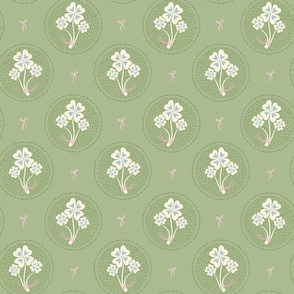 Audrey's Lucky Clovers | Green and Cream | 12