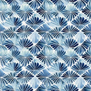 Blue Watercolor Floral Pattern